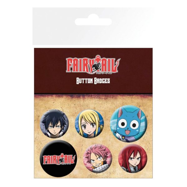 Fairy Tail Pin Badges / kitűző 6-Pack Characters